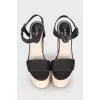 Two tone high platform sandals