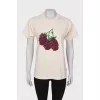 Beige print T-shirt