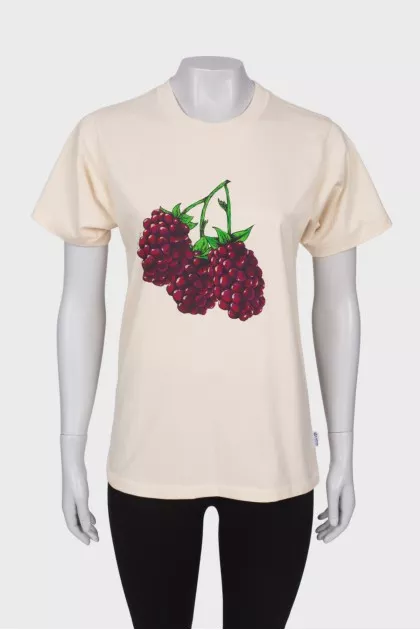 Beige print T-shirt