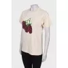 Beige print T-shirt