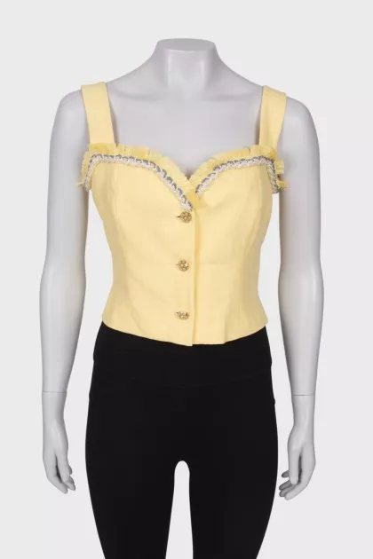 Linen top with baroque