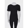Black T-shirt with white lettering