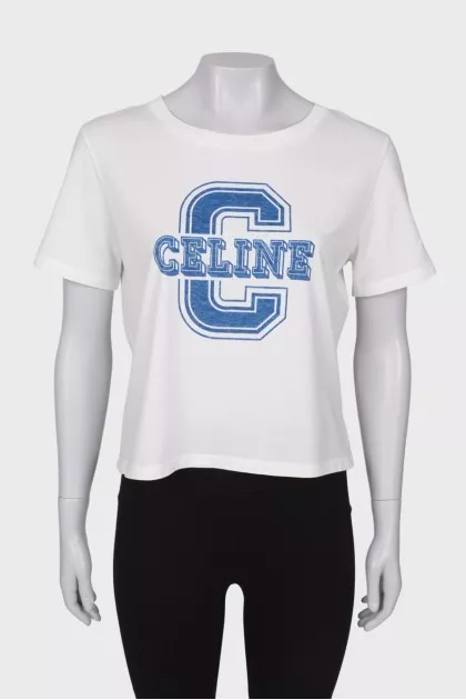 White T-shirt with brand logo