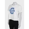 White T-shirt with brand logo
