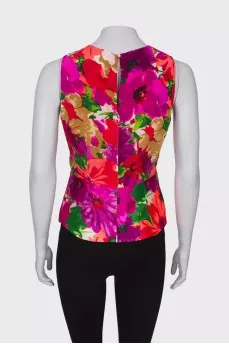 Silk top in floral print
