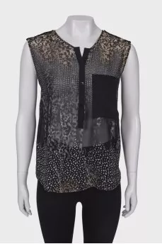 Translucent T-shirt in print
