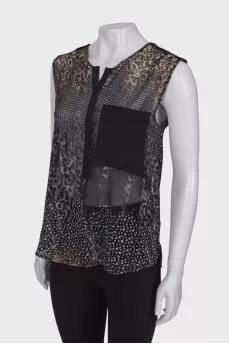 Translucent T-shirt in print