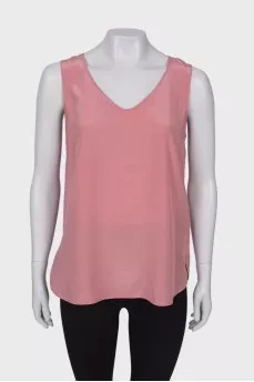 Loose silk tank top