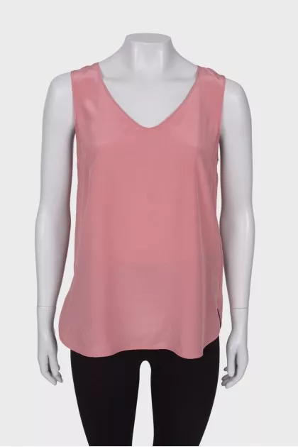 Loose silk tank top