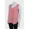 Loose silk tank top