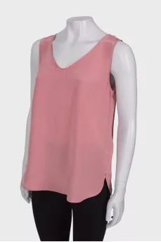 Loose silk tank top