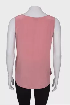 Loose silk tank top