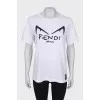 White T-shirt with black logo