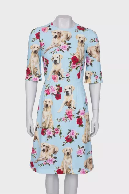 Blue print dress
