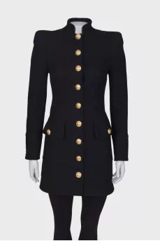 Wool coat with golden buttons