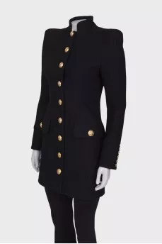 Wool coat with golden buttons