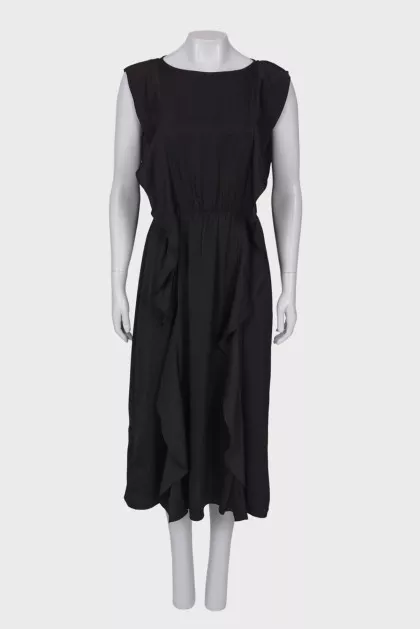 Black ruffle maxi dress 