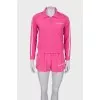 Pink tracksuit with stripes