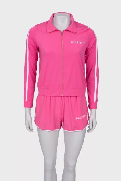 Pink tracksuit with stripes