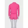 Pink tracksuit with stripes