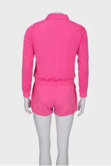 Pink tracksuit with stripes