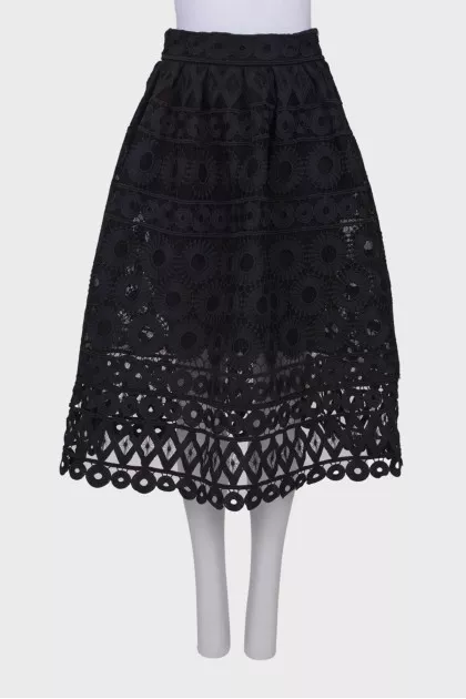 Patterned midi skirt