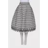Black and white skirt with tag pockets