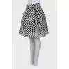 Black and white skirt with geometric pattern