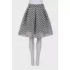 Black and white skirt with geometric pattern