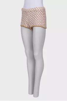 Knitted shorts with lurex