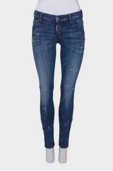 Blue distressed jeans