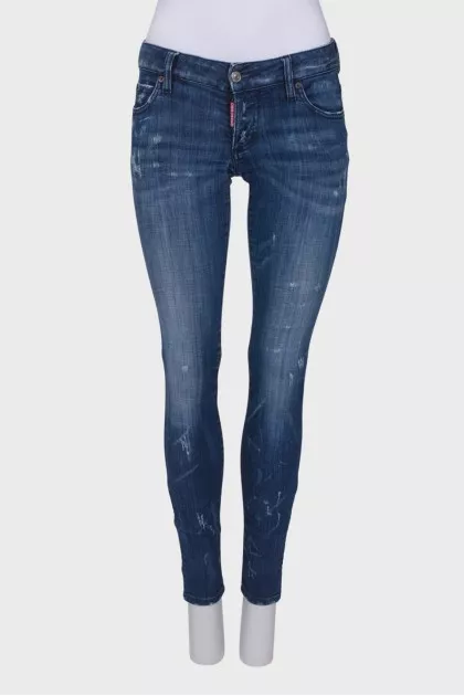 Blue distressed jeans