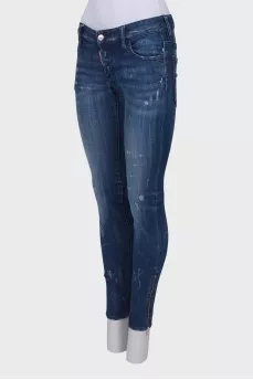 Blue distressed jeans