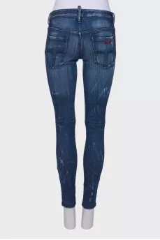 Blue distressed jeans