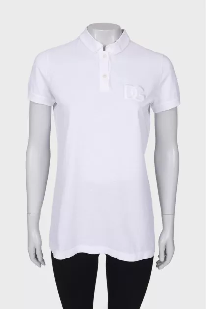 White T-shirt with embroidered logo