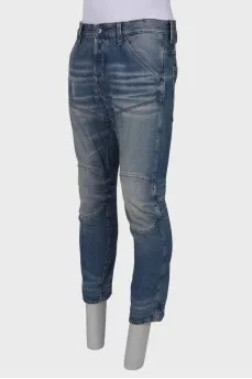Men's jeans with raised seams