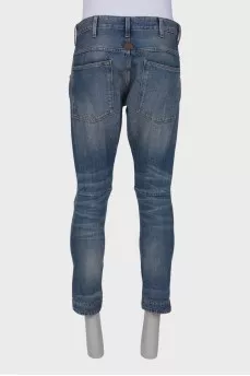 Men's jeans with raised seams
