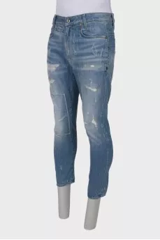 Ripped effect jeans for men