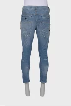 Ripped effect jeans for men