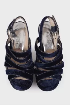 Blue high heel sandals
