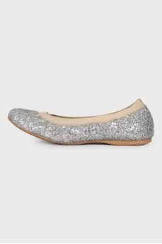 Textile ballerinas decorated with sequins