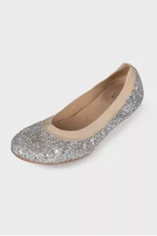 Textile ballerinas decorated with sequins