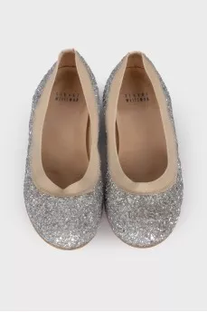 Textile ballerinas decorated with sequins