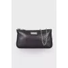Black leather clutch