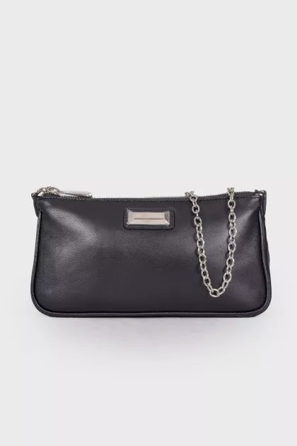 Black leather clutch