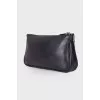 Black leather clutch