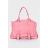 Pink bag with brand logo