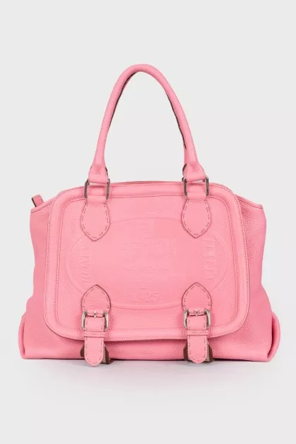 Pink bag with brand logo
