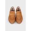 Padded suede loafers