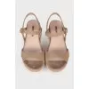 Beige low-soled sandals 